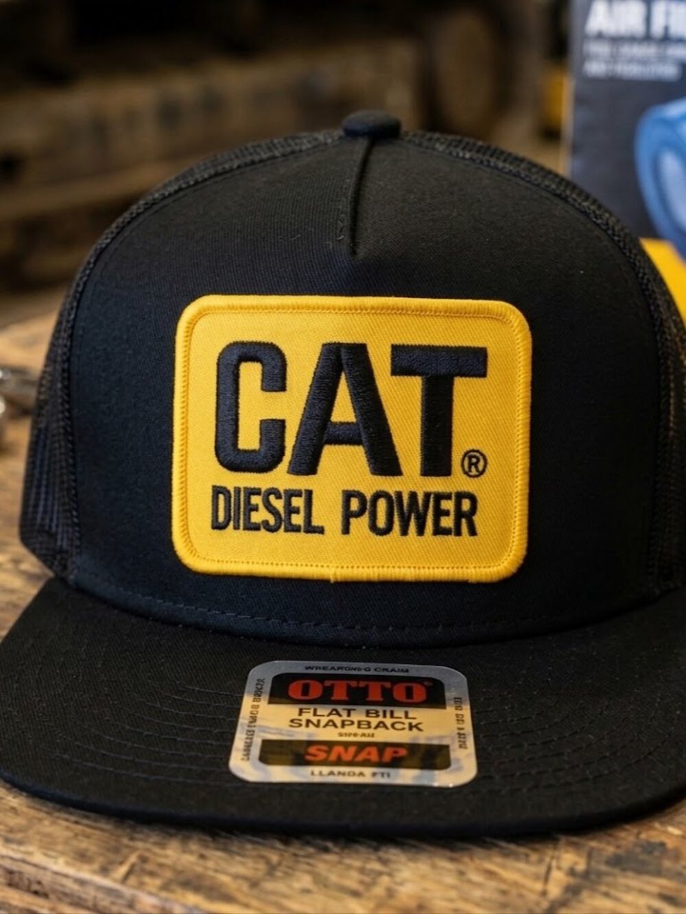 Retro Diesel Power Hat Heavy Equipment Patch Black OTTO Flat Bill Snapback Cap